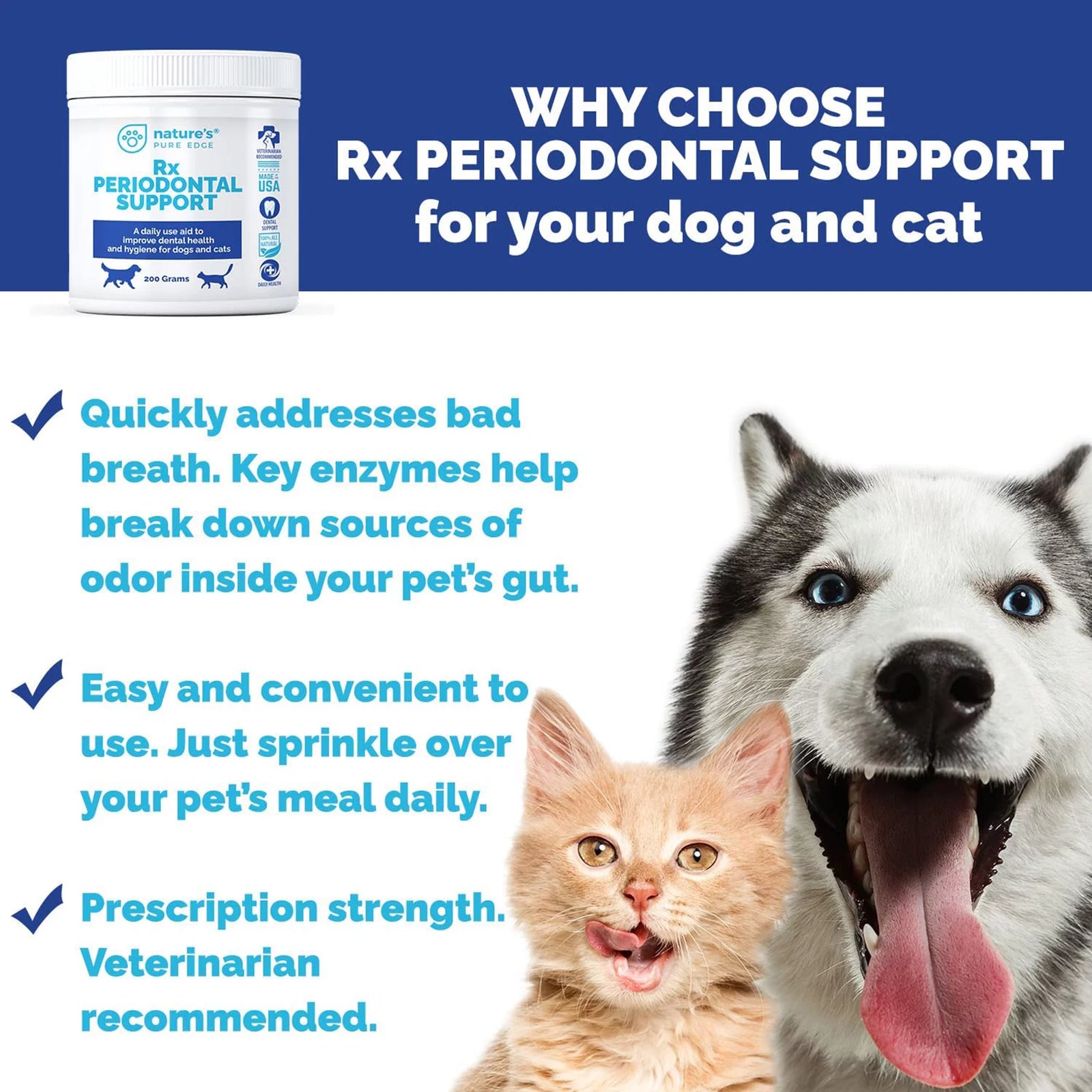 Periodontal Support Cat & Dog Oral Care Dental Care Powder, 200G