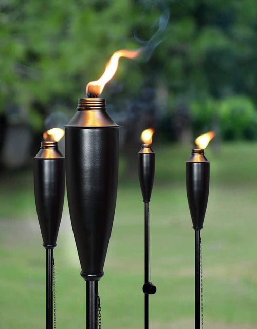 Load image into Gallery viewer, Garden Torches for outside - Deco Home Pack of 4 Metal Garden Torches Citrone...
