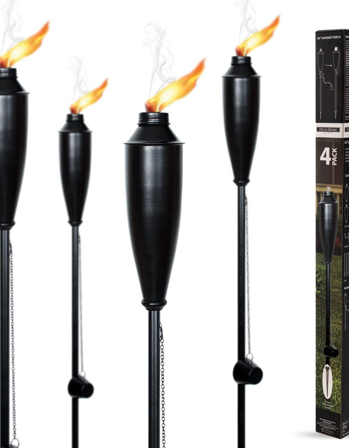 Load image into Gallery viewer, Garden Torches for outside - Deco Home Pack of 4 Metal Garden Torches Citrone...
