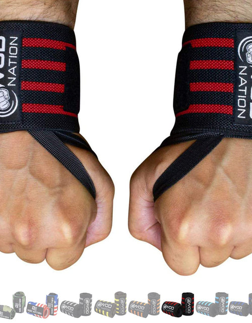 Load image into Gallery viewer, Wrist Wraps Weightlifting for Men &amp; Women - Weight Lifting Wrist Wrap Set of 2 Forcrossfit and Cross Training (12&quot; or 18&quot;) + Includes Carrying Bag
