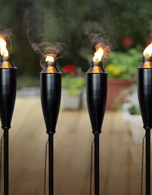 Load image into Gallery viewer, Garden Torches for outside - Deco Home Pack of 4 Metal Garden Torches Citrone...
