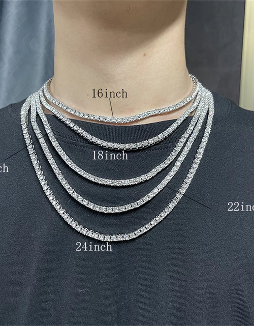 Load image into Gallery viewer, 2 Pieces Cuban Link Chain Necklace and Bracelet Hip Hop Jewelry for Men and Women,18In
