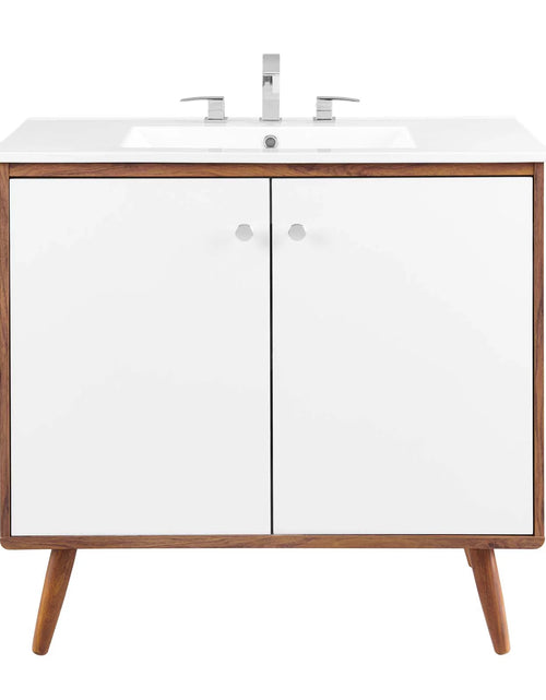 Load image into Gallery viewer, Transmit 36&quot; Bathroom Vanity in Walnut White
