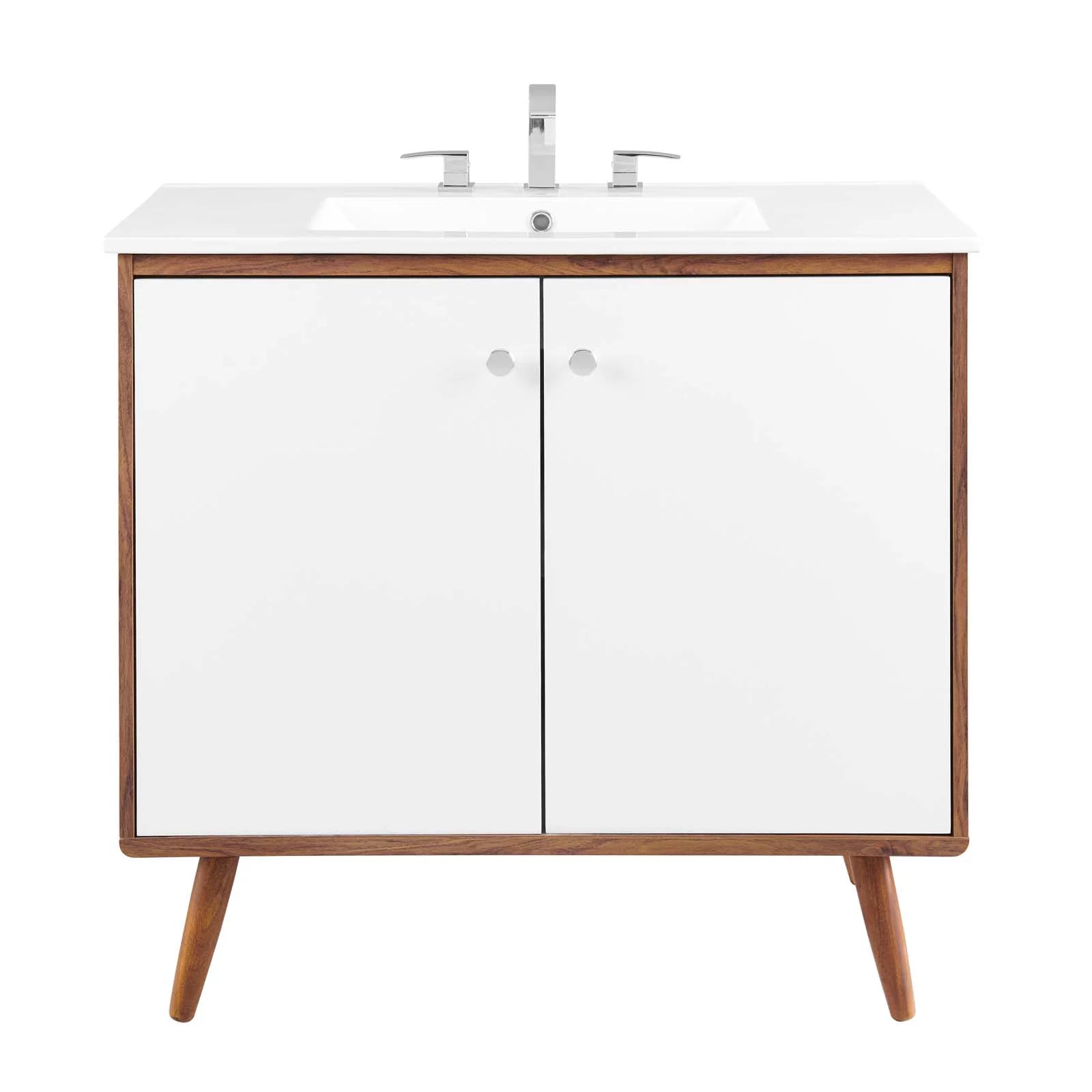 Transmit 36" Bathroom Vanity in Walnut White