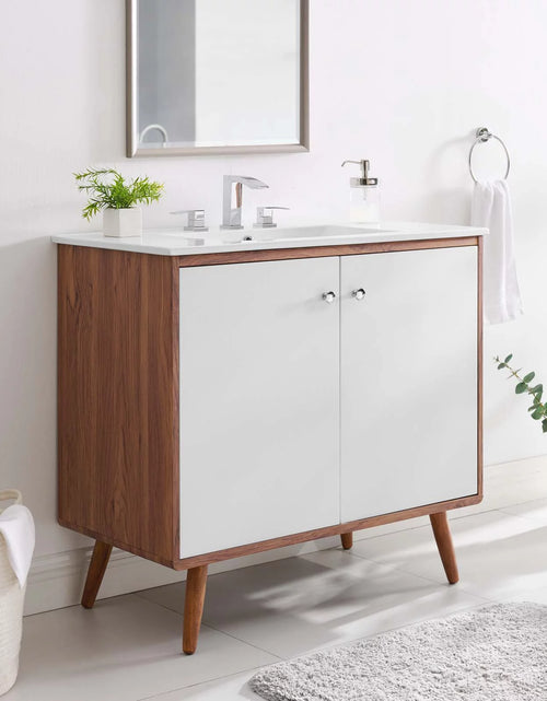 Load image into Gallery viewer, Transmit 36&quot; Bathroom Vanity in Walnut White
