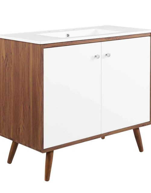 Load image into Gallery viewer, Transmit 36&quot; Bathroom Vanity in Walnut White
