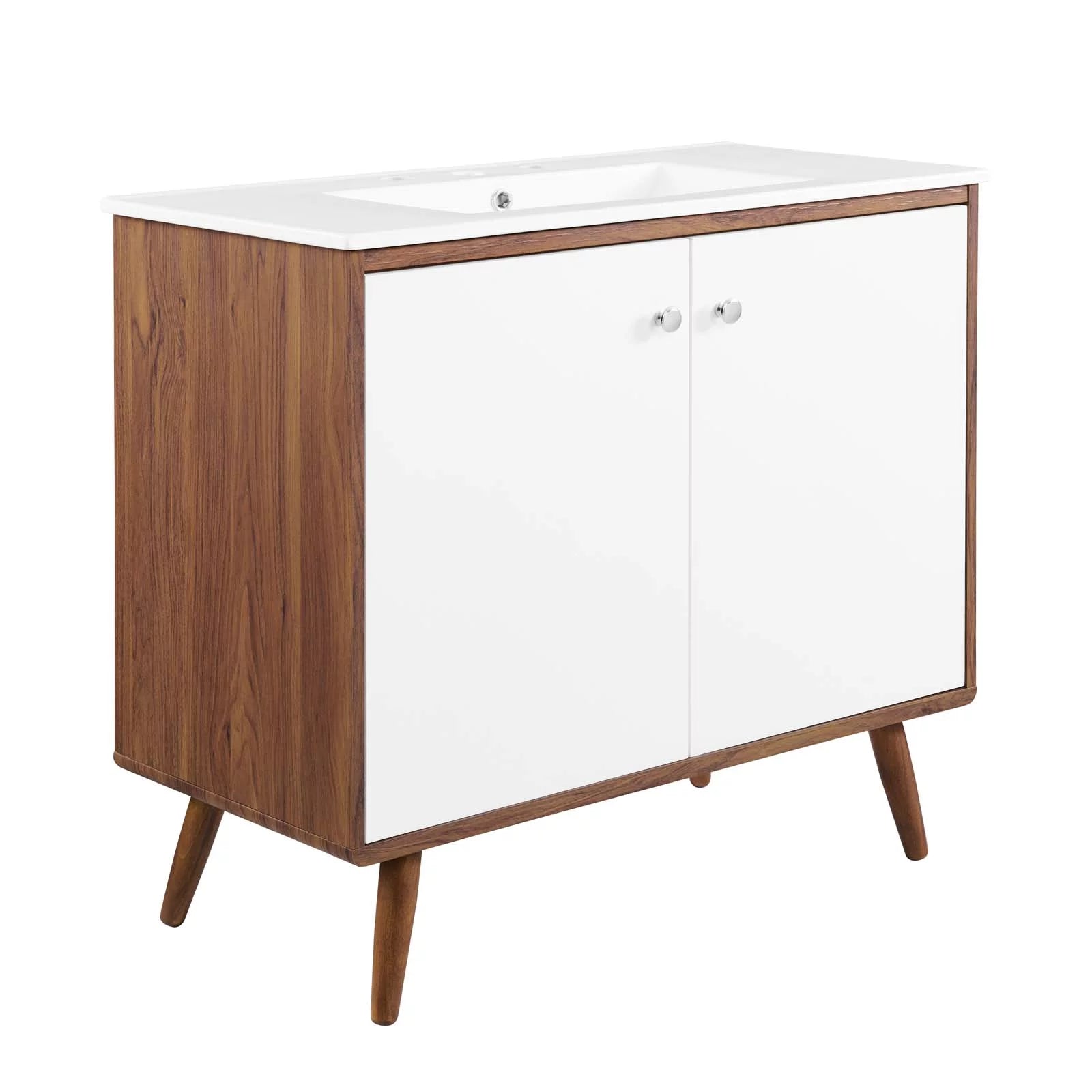 Transmit 36" Bathroom Vanity in Walnut White