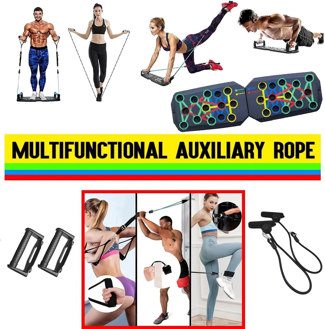 Portable Multifunctional Push-up Board Set With Handles Foldable Fitness Equipment For Chest Abdomen Arms And Back Training