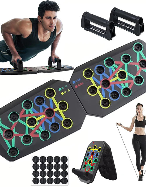 Load image into Gallery viewer, Portable Multifunctional Push-up Board Set With Handles Foldable Fitness Equipment For Chest Abdomen Arms And Back Training
