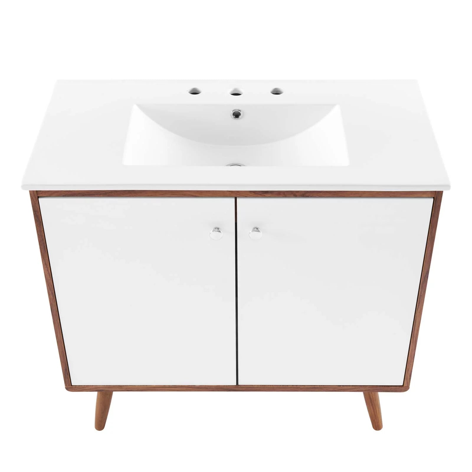 Transmit 36" Bathroom Vanity in Walnut White