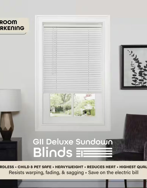 Load image into Gallery viewer, GII Deluxe Sundown Mahogany Cordless Room Darkening Vinyl Mini Blind with 1 In. Slats 48 In. W X 64 In. L
