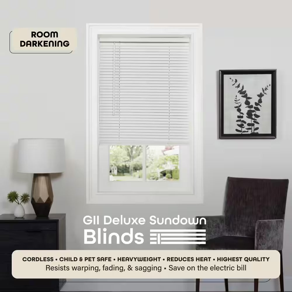 GII Deluxe Sundown Mahogany Cordless Room Darkening Vinyl Mini Blind with 1 In. Slats 48 In. W X 64 In. L