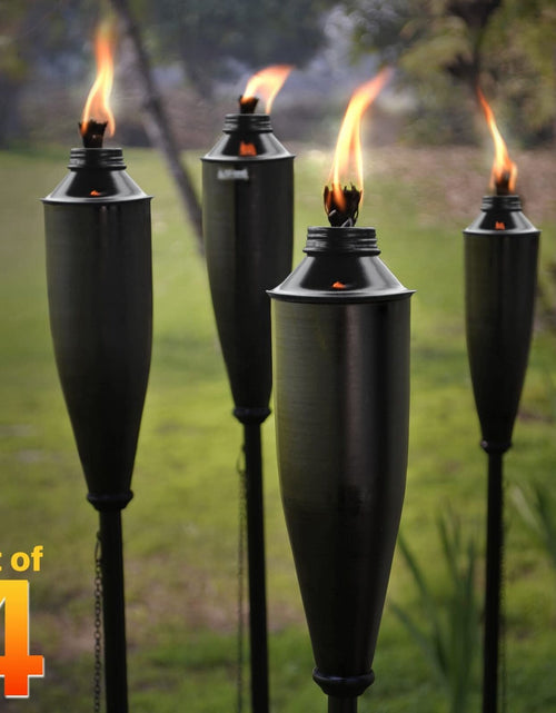 Load image into Gallery viewer, Garden Torches for outside - Deco Home Pack of 4 Metal Garden Torches Citrone...
