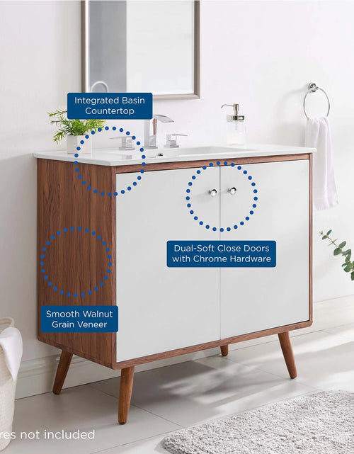 Load image into Gallery viewer, Transmit 36&quot; Bathroom Vanity in Walnut White
