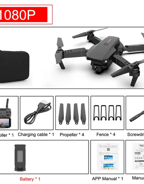 Load image into Gallery viewer, New Quadcopter E88 Pro WIFI FPV Drone with Wide Angle HD 4K Camera Height Hold RC Foldable Quadcopter Drone
