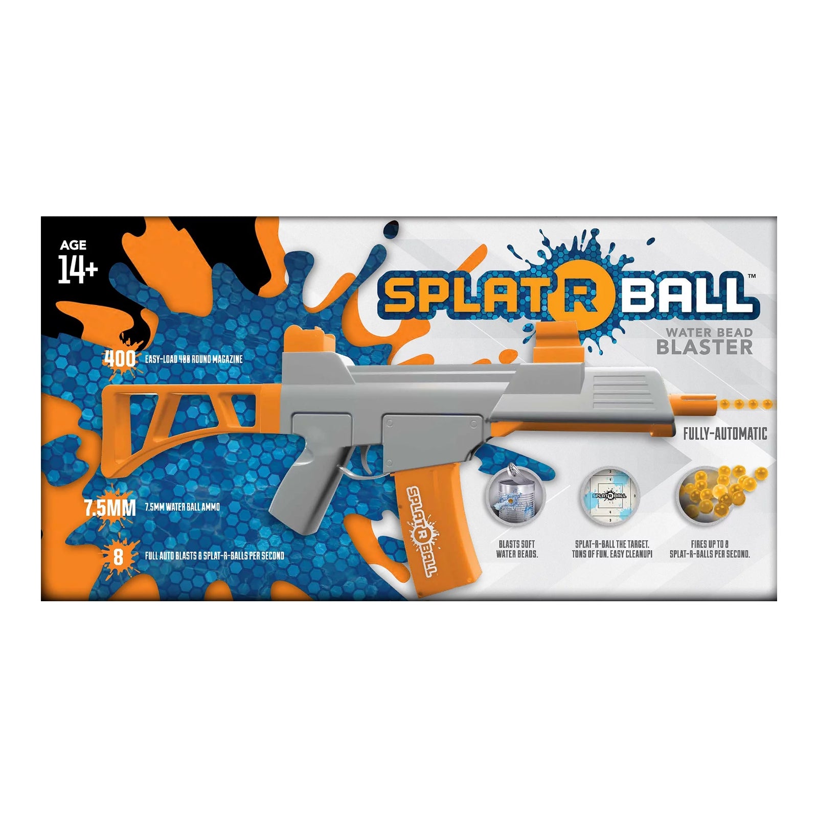 Full and Semi Auto Electric Rechargeable Soft Water Bead Gel Ball Blaster Kit Gray / Orange