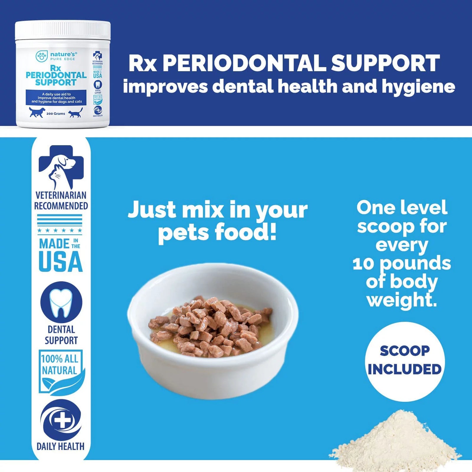 Periodontal Support Cat & Dog Oral Care Dental Care Powder, 200G